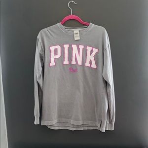 PINK Victoria Secret gray long sleeve size medium